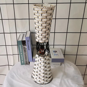 55cm New Artificial Flowers Wrought Iron Rattan Vases Country Style Flower Arrangement Vase Wedding Hotel DIY Home Decoration acacuss
