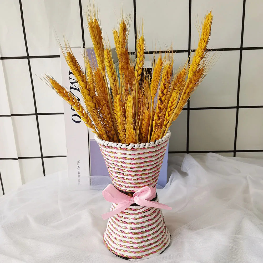 55cm New Artificial Flowers Wrought Iron Rattan Vases Country Style Flower Arrangement Vase Wedding Hotel DIY Home Decoration acacuss
