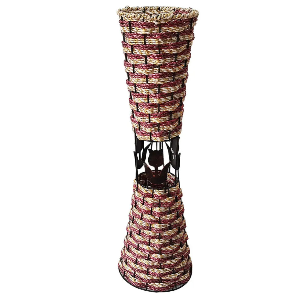 55cm New Artificial Flowers Wrought Iron Rattan Vases Country Style Flower Arrangement Vase Wedding Hotel DIY Home Decoration acacuss
