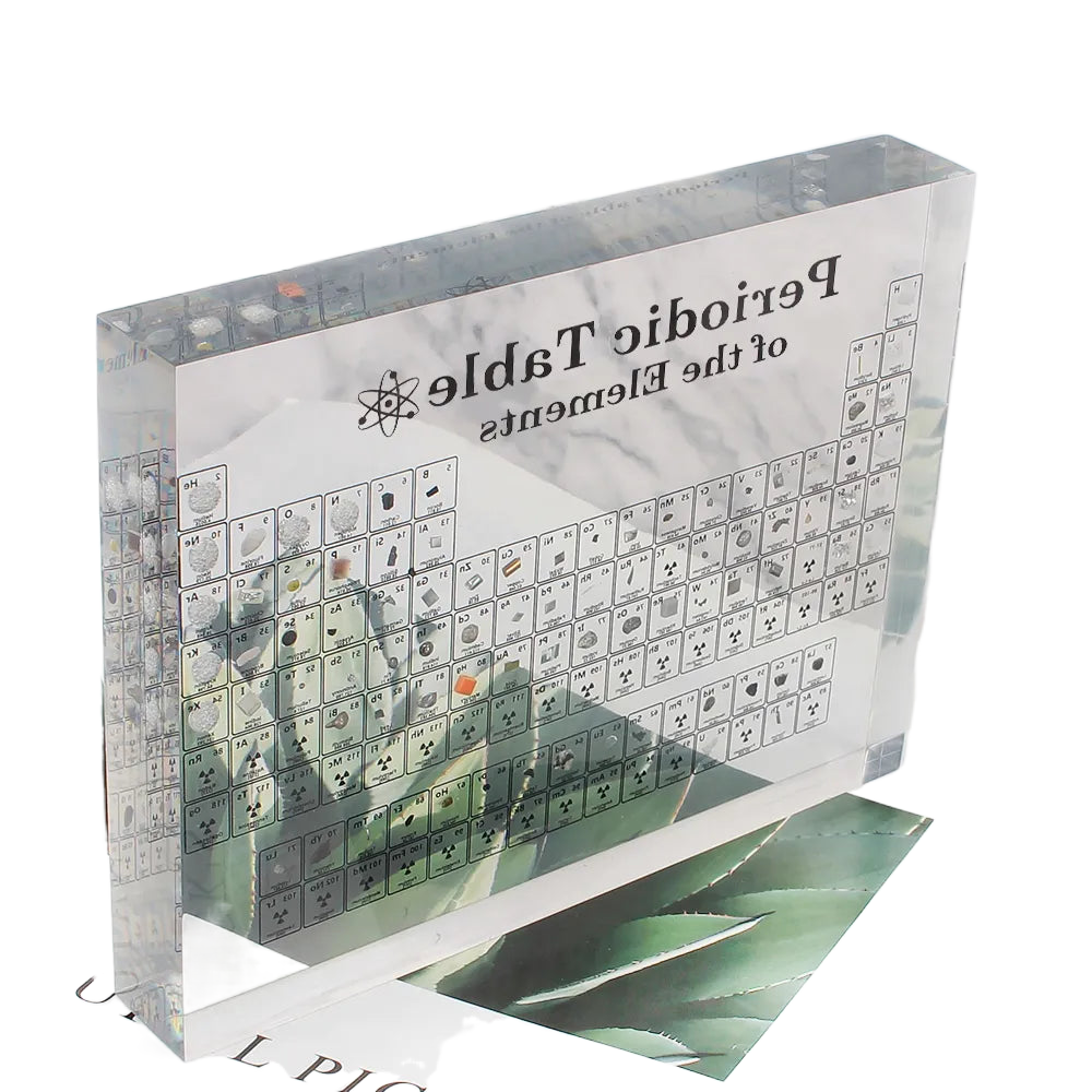 Chemical Element Display Acrylic Periodic Table Kids Teaching School Display With Real Elements Samples Letter Decoration acacuss