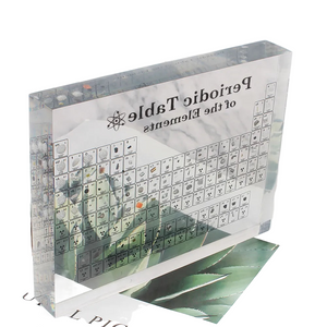Chemical Element Display Acrylic Periodic Table Kids Teaching School Display With Real Elements Samples Letter Decoration acacuss