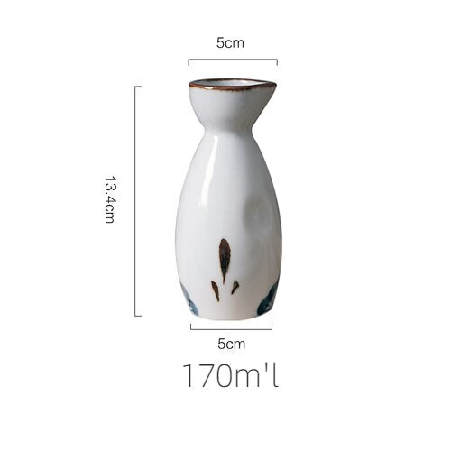 5Pcs Retro Japanese Sake Set Ceramic Flagon Liquor Cup 1 Pot 4 Cups Home Bar Sake White Wine Pot Creative Drinkware Gifts acacuss