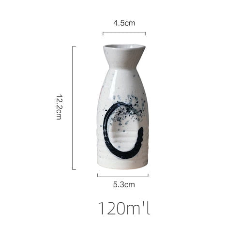 5Pcs Retro Japanese Sake Set Ceramic Flagon Liquor Cup 1 Pot 4 Cups Home Bar Sake White Wine Pot Creative Drinkware Gifts acacuss