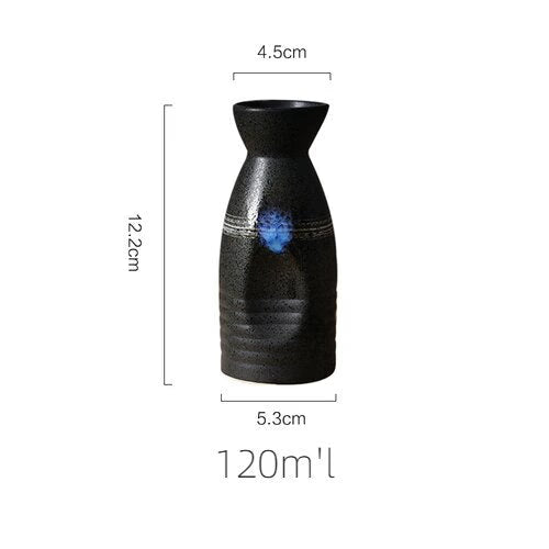5Pcs Retro Japanese Sake Set Ceramic Flagon Liquor Cup 1 Pot 4 Cups Home Bar Sake White Wine Pot Creative Drinkware Gifts acacuss