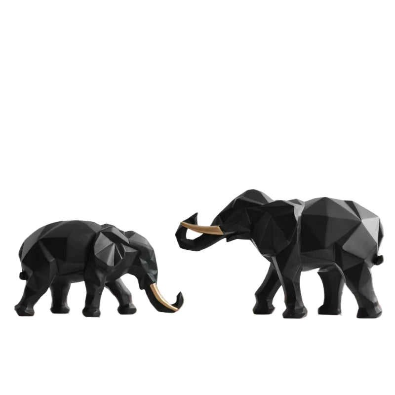 2pcs Elephant figurine resin for home office hotel decoration tabletop animal modern craft India white Elephant statue decor