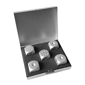 5pcs Aluminum Alloy Metal Dices Set Whisky Dice Stones Ice Cubes Bucket Reusable Keep Wine Chilling Poker Party Dice Accessories acacuss