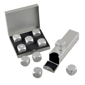 5pcs Aluminum Alloy Metal Dices Set Whisky Dice Stones Ice Cubes Bucket Reusable Keep Wine Chilling Poker Party Dice Accessories acacuss