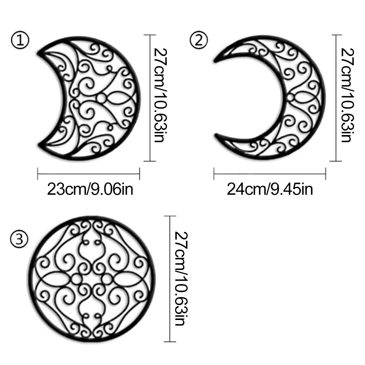5pcs Black Moon Decoration Wall Hanging 3D Moon Phase Spiritual Bedroom Wall Decor Nordic Bohemian Style Christmas Home Decor acacuss