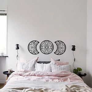 5pcs Black Moon Decoration Wall Hanging 3D Moon Phase Spiritual Bedroom Wall Decor Nordic Bohemian Style Christmas Home Decor acacuss