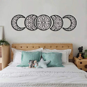 5pcs Black Moon Decoration Wall Hanging 3D Moon Phase Spiritual Bedroom Wall Decor Nordic Bohemian Style Christmas Home Decor acacuss