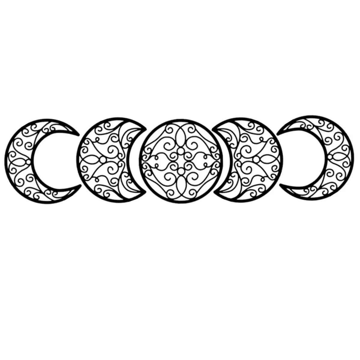 5pcs Black Moon Decoration Wall Hanging 3D Moon Phase Spiritual Bedroom Wall Decor Nordic Bohemian Style Christmas Home Decor acacuss