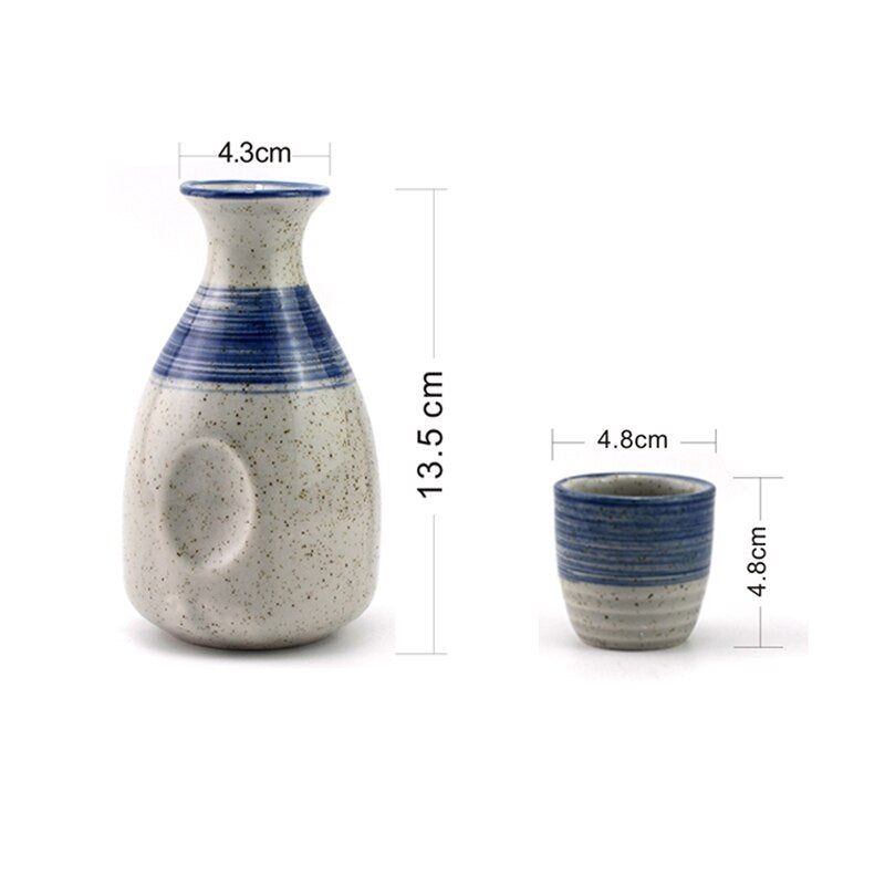 5pcs/set Ceramics Sake Cup Jug Japan One Pot of Four Cups Wineglass Set Winebowl Small Ceramic Wine Glass acacuss