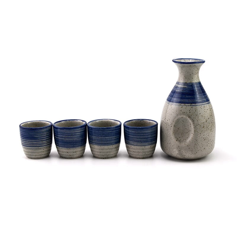 5pcs/set Ceramics Sake Cup Jug Japan One Pot of Four Cups Wineglass Set Winebowl Small Ceramic Wine Glass acacuss
