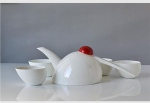 5pcs set, Creative designed, bone china teapot and tea cup set, plain white ceramic kung fu tea set, chinese tea set tea service acacuss