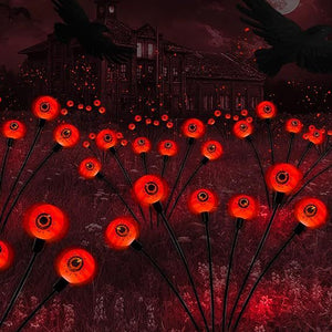 6 Lights Halloween eyeball lights Solar Garden Lawn Light Outdoor Swaying Light For Courtyard Pathway Halloween Decoration 2023 acacuss
