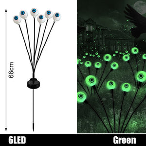 6 Lights Halloween eyeball lights Solar Garden Lawn Light Outdoor Swaying Light For Courtyard Pathway Halloween Decoration 2023 acacuss