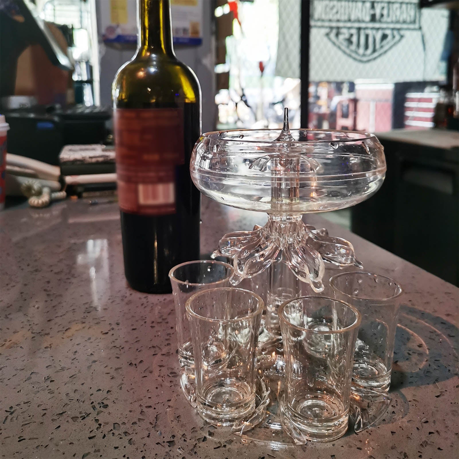 6 Shot Acrylic Dispenserand Holder Wine Whisky Beer Water Dispenser Bracket Drinking Game Tool Family Gathering Bar Wine Set acacuss