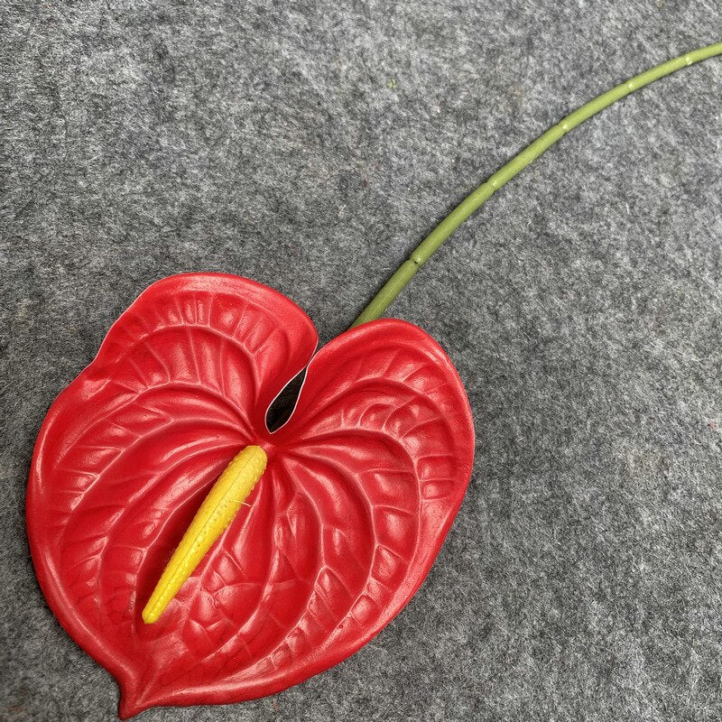 artificial anthurium andraeanum 60CM Artificial Anthurium Plants Living Room Home Decoration Simulation 3D Printing Film for Home Aesthetic Room Decor G