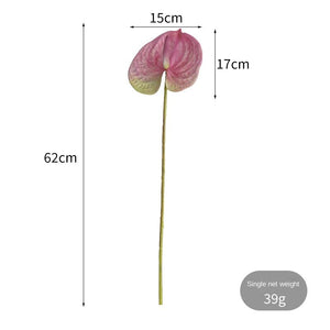 60CM Artificial Anthurium Plants Living Room Home Decoration Simulation 3D Printing Film for Home Aesthetic Room Decor acacuss