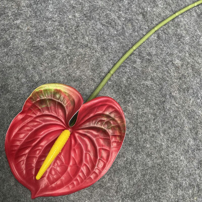 anthurium decoration 60CM Artificial Anthurium Plants Living Room Home Decoration Simulation 3D Printing Film for Home Aesthetic Room Decor A