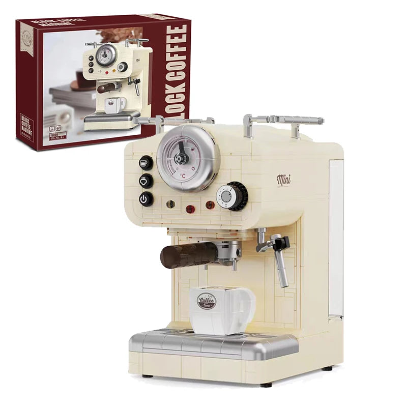 678PCS Creative Series Classic Coffee Maker Building Blocks Automatic Drink Machine Model Bricks Toys Gift For Children Kids acacuss