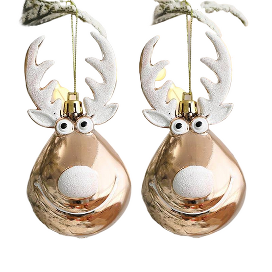 2pcs Elk Christmas Balls Ornaments Xmas Tree Hanging Bauble Pendant  Christmas Decorations for Home New Year Party Navidad 2022 acacuss