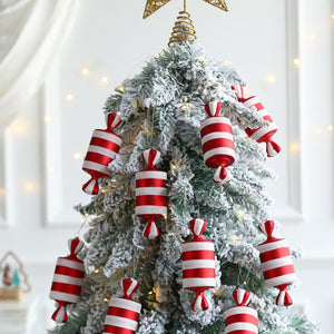 6Pcs Christmas Hanging Candy Balls Red White Candy Pendant Home Party Christmas Tree Decorations Navidad Winter New Year 2023 acacuss