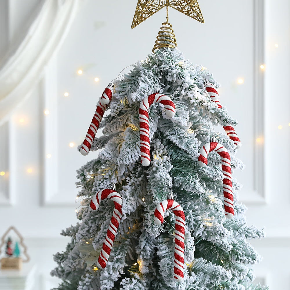 6Pcs Christmas Hanging Candy Balls Red White Candy Pendant Home Party Christmas Tree Decorations Navidad Winter New Year 2023 acacuss