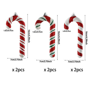 6Pcs Christmas Hanging Candy Balls Red White Candy Pendant Home Party Christmas Tree Decorations Navidad Winter New Year 2023 acacuss