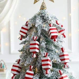 6Pcs Christmas Hanging Candy Balls Red White Candy Pendant Home Party Christmas Tree Decorations Navidad Winter New Year 2023 acacuss