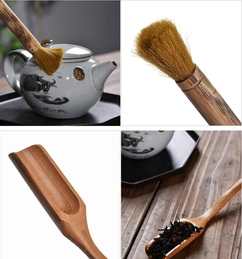 6Pcs/set Handmade Tea Ceremony Utensils Set Bamboo acacuss