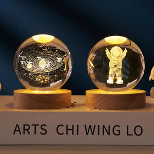 6cm 3D Crystal ball Crystal Planet Night Light Laser Engraved Solar System Globe Astronomy Birthday Gift Home Desktop Decoration acacuss
