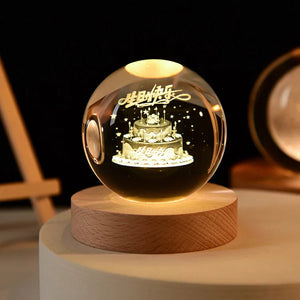 6cm 3D Crystal ball Crystal Planet Night Light Laser Engraved Solar System Globe Astronomy Birthday Gift Home Desktop Decoration acacuss