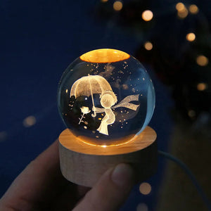 6cm 3D Crystal ball Crystal Planet Night Light Laser Engraved Solar System Globe Astronomy Birthday Gift Home Desktop Decoration acacuss