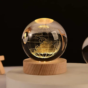6cm 3D Crystal ball Crystal Planet Night Light Laser Engraved Solar System Globe Astronomy Birthday Gift Home Desktop Decoration acacuss
