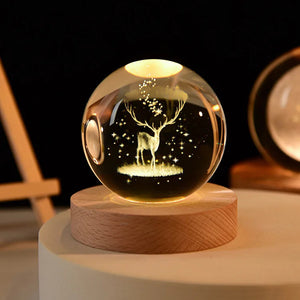 6cm 3D Crystal ball Crystal Planet Night Light Laser Engraved Solar System Globe Astronomy Birthday Gift Home Desktop Decoration acacuss