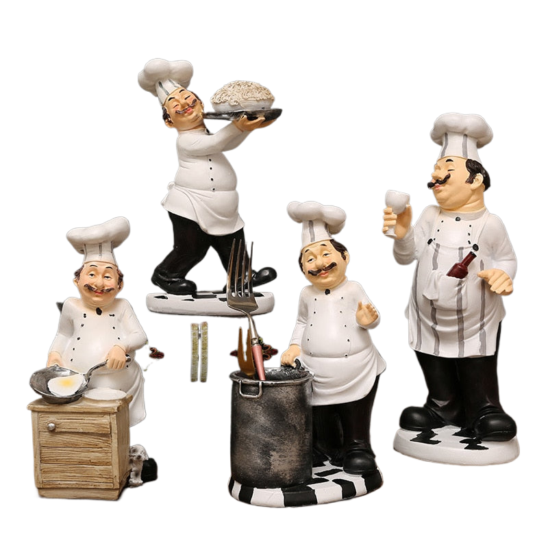 Chef Resin Statue Nordic Abstract Ornaments For Figurines Interior Sculpture Room Home Decor acacuss