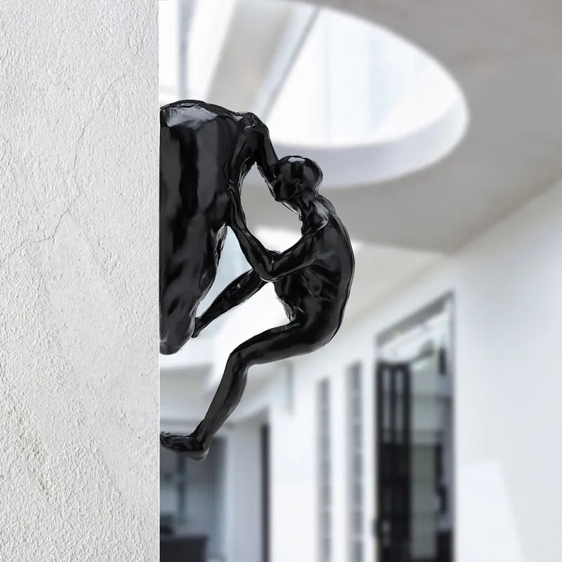 6pcs/set Industrial Style Climbing Man Resin Wall Hanging Decoration Sculpture Figures Creative Retro Present Statue Decor acacuss