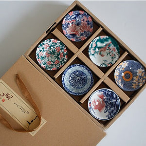 6piece/lot Vintage Wine Tea cups Set 80ml Blue and White Retro Teaware Drinkware Chinese Teaware Gift acacuss