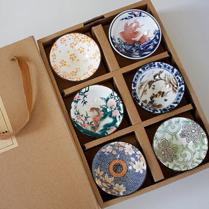 6piece/lot Vintage Wine Tea cups Set 80ml Blue and White Retro Teaware Drinkware Chinese Teaware Gift acacuss