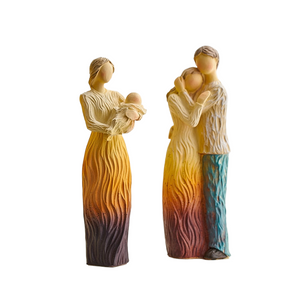 Decorative Family Theme Figurines Home Decoration Crafts Abstract People Sculptures European Style Living Room Desk Accessories acacuss