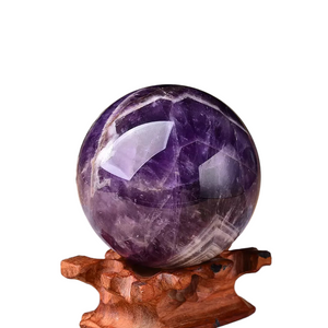 1PC Natural Dream Amethyst Ball Polished Globe Massaging Ball Reiki Healing Stone Home Decoration Exquisite Gifts Souvenirs Gift acacuss