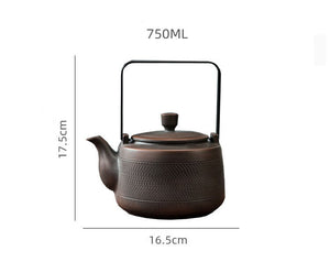 750ML Purple Pottery Teapot Tea Maker Single Pot Large Size Pure Manual  Ceramic Large-capacity Teapot Lifting Beam Pot acacuss