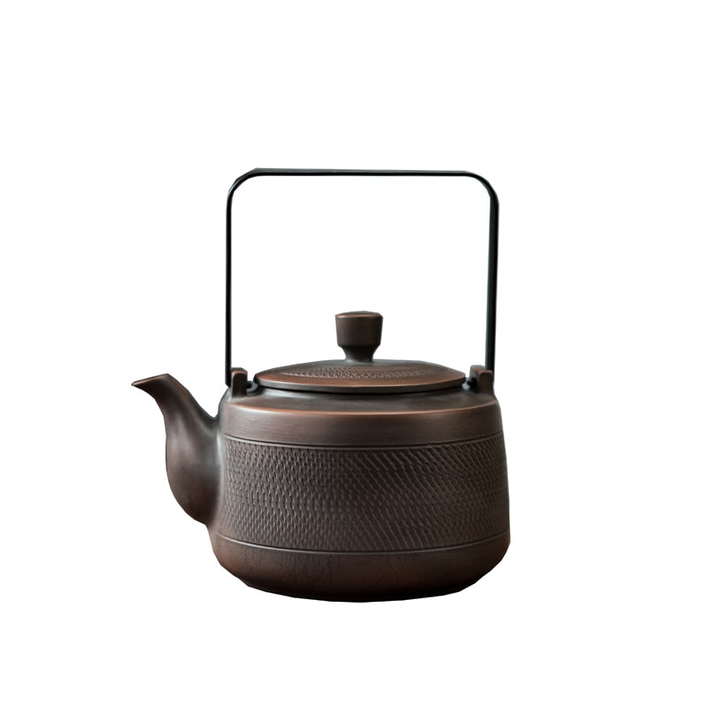 750ML Purple Pottery Teapot Tea Maker Single Pot Large Size Pure Manual  Ceramic Large-capacity Teapot Lifting Beam Pot acacuss