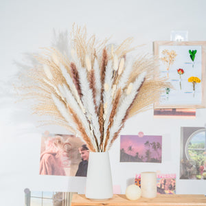 75Pcs Dried Flower Natural Pampas Grass Bouquet Bohemian Chic Decoration Real Rabbit Tail Reed For Wedding Accessories Decor acacuss