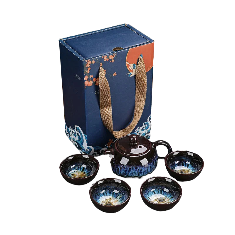 Ceramic Tea Set Chinese Kung Fu Tea Production Accessories One Pot of Four Cups of Best Tea Enthusiasts Holiday Gifts acacuss