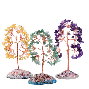 1Pc Natural Crystal Money Tree Gravel Specimen Stone Feng Shui Ornaments Tree of Life Figurines & Agate Slice Stand Home Decor acacuss