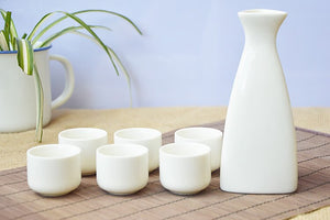 7Pcs Ceramics Japanese Sake Pot Cups Set Home Kitchen Flagon Liquor Cup Drinkware Spirits Hip Flasks Sake White Wine Pot Gifts acacuss