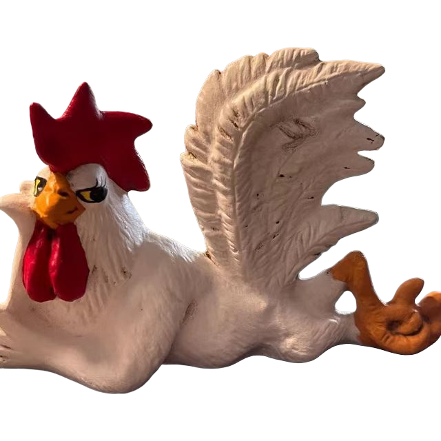 Big Rooster White Planking Creative Desktop Decoration Home Decoration Resin Craft acacuss