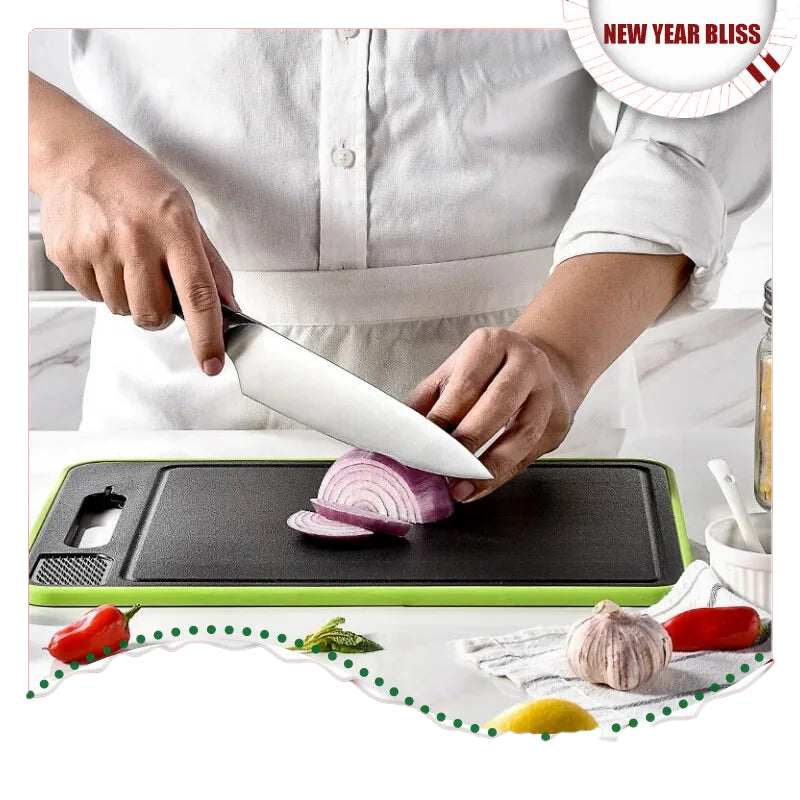 Double Sided Cutting Board with Thawing Function Kitchen Grinding Chopping Multifunctional Sharpener Grinding Cutting Board acacuss